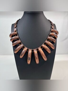 Modernist Copper Bib Collar Necklace